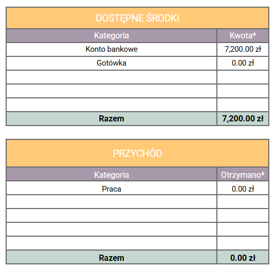Dostępne środki i przychody image