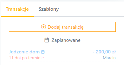 Zdjęcie - transakcje z szablonu