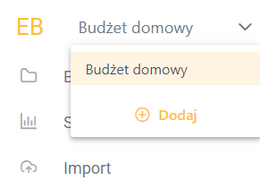 Widok przełącznika budżetów